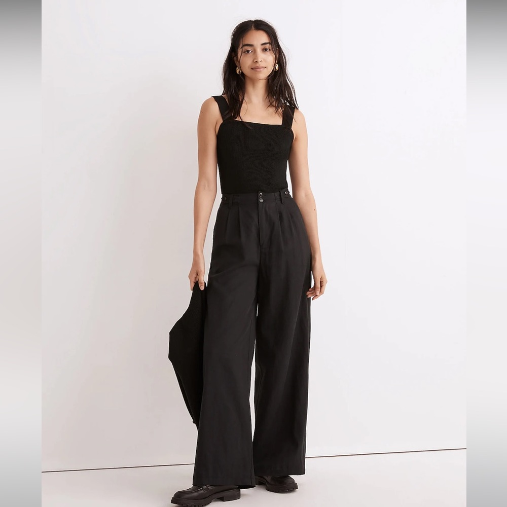 Madewell The Harlow Wide-Leg Pant in True Black *NWT* *NEVER WORN*